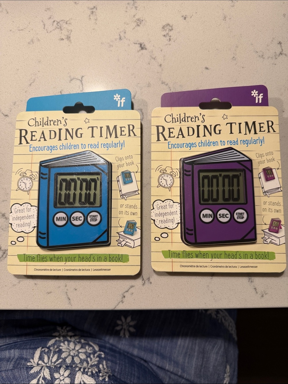 Children's Reading Timers - BRAND NEW Blue and Purple Book-Shaped Timers